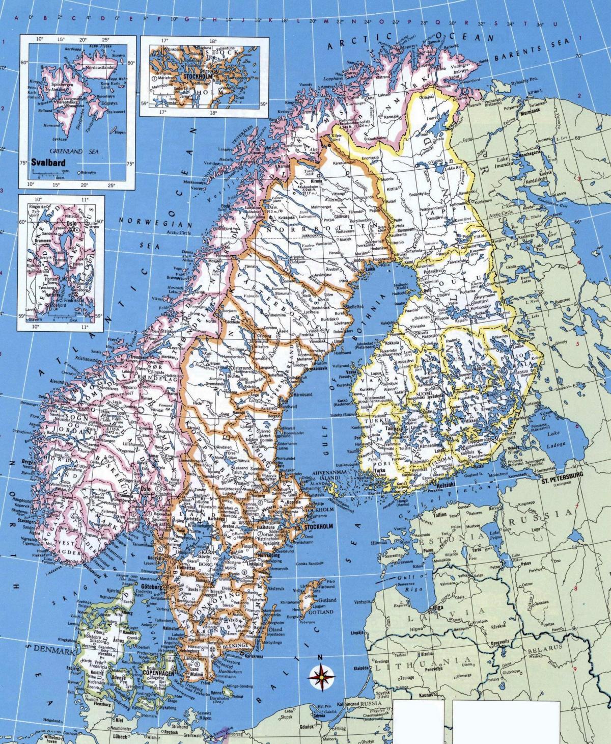 Bản đồ, chi tiết na Uy