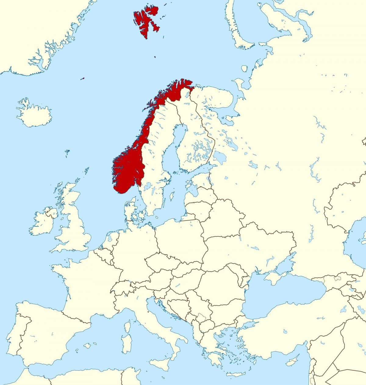 bản đồ của châu âu và na Uy