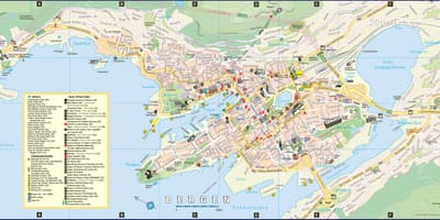 Đường phố, bản đồ của bergen na Uy